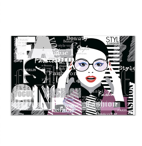 Canvas Fashion Wall Art, Fashion Girl in Pop Art Style, Glam Wall Poster