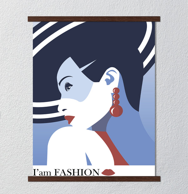 Canvas Fashion Wall Art, Lady with accessories, Glam Wall Poster