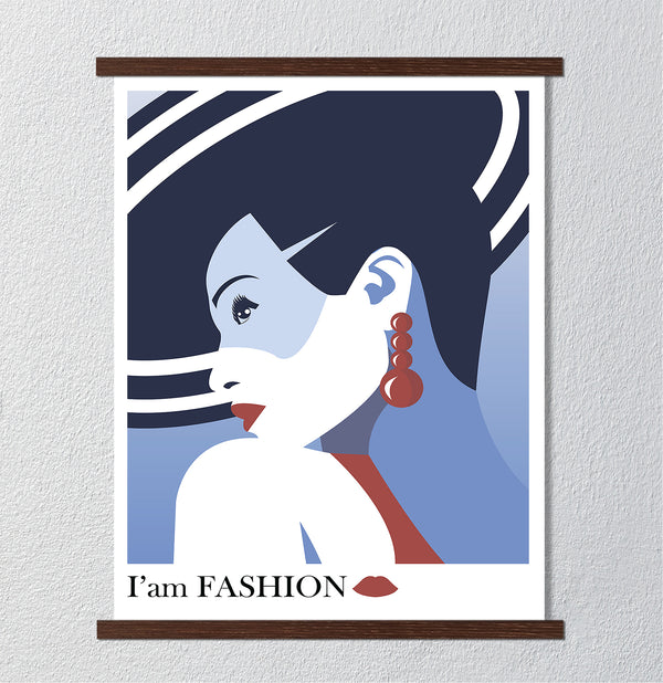 Canvas Fashion Wall Art, Lady with accessories, Glam Wall Poster