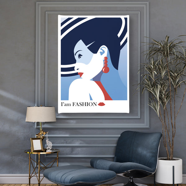 Canvas Fashion Wall Art, Lady with accessories, Glam Wall Poster