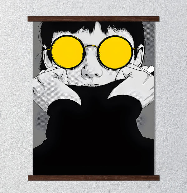 Canvas Fashion Wall Art, Yellow Sunglasses, Glam Wall Poster