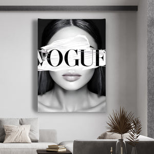 Canvas Fashion Wall Art -  Black & White Vogue Magazine