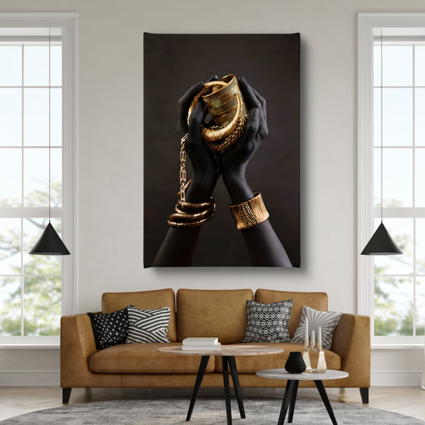 Canvas Fashion Wall Art, Gold Jewelery, Glam Wall Poster