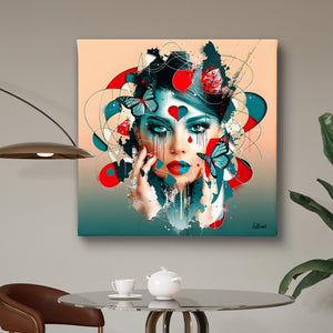Canvas Fashion Wall Art -  Lady with Butteflies