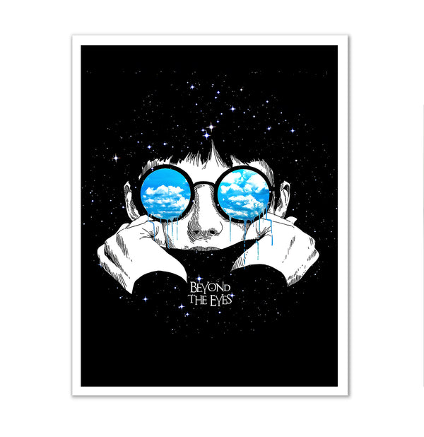 Canvas Fashion Wall Art, Blue sunglasses, Glam Wall Poster