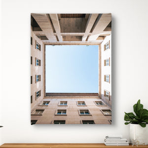 Canvas Wall Art - Square Sky Formed Buildings