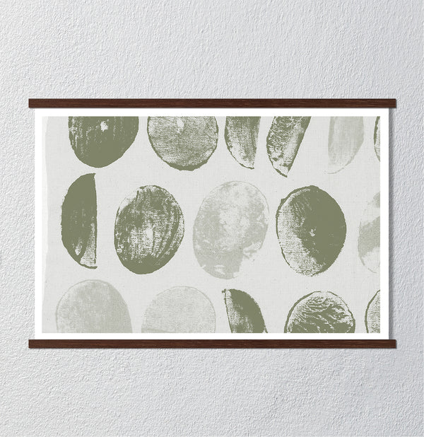 Canvas Wall Art, Soft Green Dots, Minimalist Wall Poster