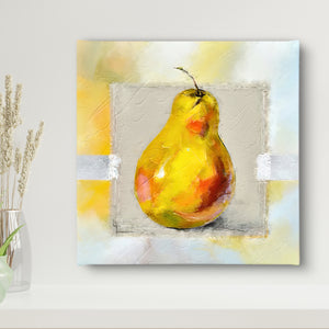 Canvas Wall Art -  Oil Pained Yellow Pear Fruit