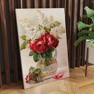 Canvas Wall Poster -  Spring White Flower Bouquet
