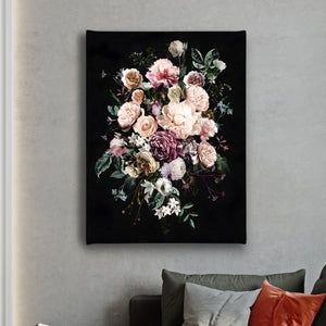 Canvas Wall Poster -  Soft Pink Peony Flower Bouquet