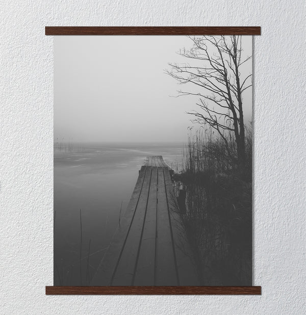 Сanvas Wall Poster, Greyscale Landscape, Wall Art