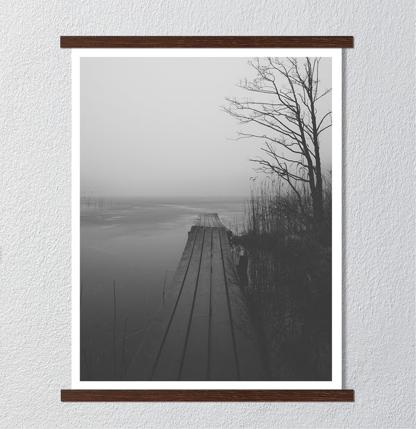 Сanvas Wall Poster, Greyscale Landscape, Wall Art