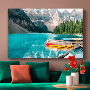 Canvas Wall Poster -  Moraine Lake & Mountaines  