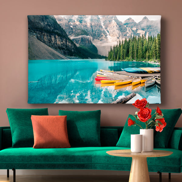 Canvas Wall Poster, Moraine Lake & Mountaines , Wall Art