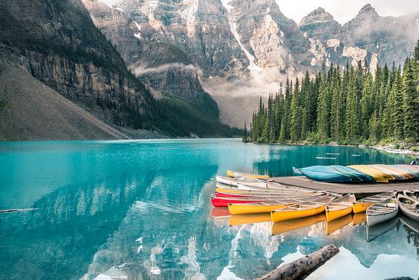 Canvas Wall Poster, Moraine Lake & Mountaines , Wall Art