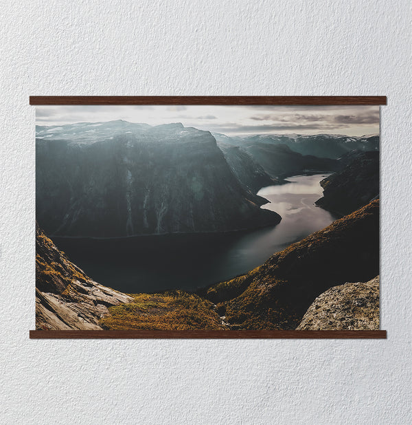 Canvas Wall Poster, Natural Landscape of River and Mountains, Wall Art