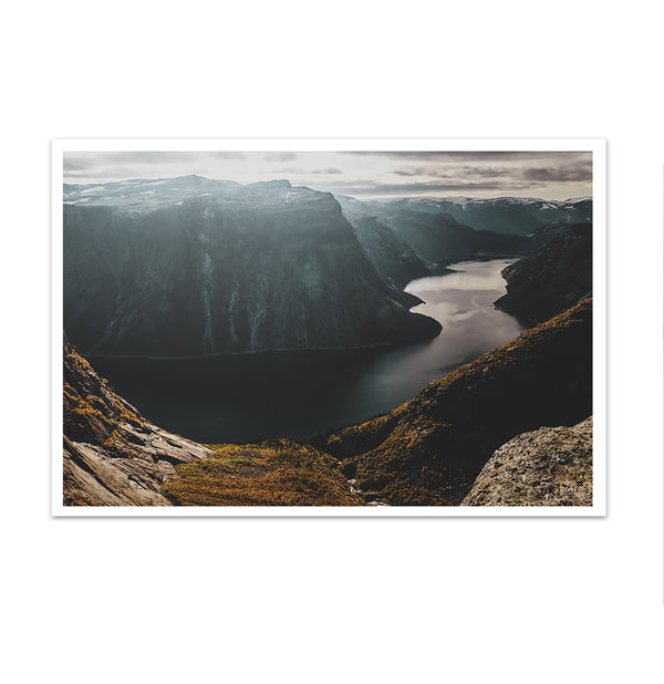 Canvas Wall Poster, Natural Landscape of River and Mountains, Wall Art