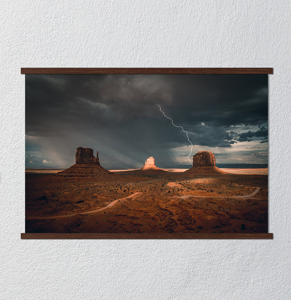 Canvas Wall Poster, Lightning in the Desert, Wall Art