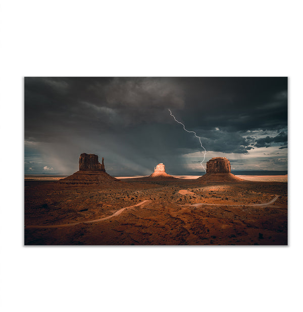 Canvas Wall Poster, Lightning in the Desert, Wall Art