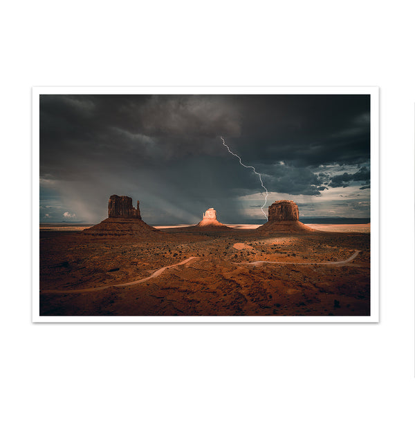 Canvas Wall Poster, Lightning in the Desert, Wall Art