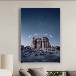 Canvas Wall Poster - Stars and Night Rocks in the Desert 