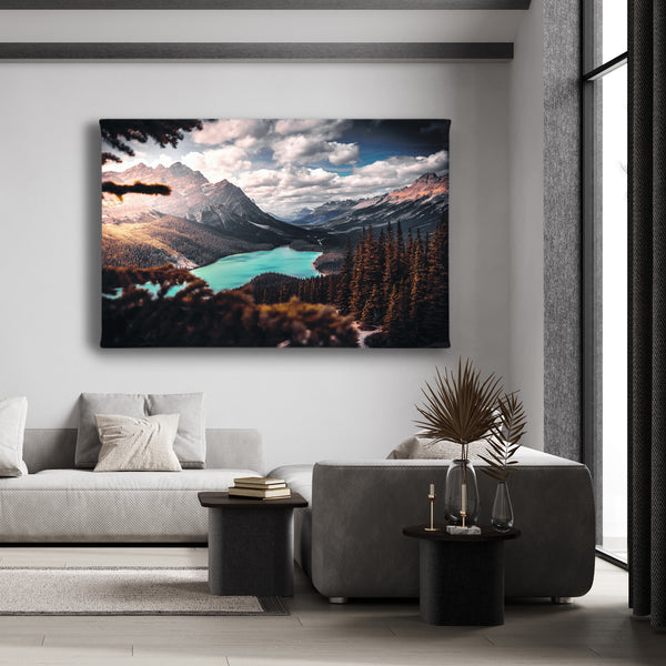 Wall Poster, Turquoise Water in the Forest Mountains, Wall Art