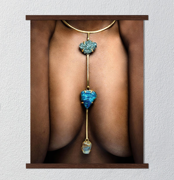 Canvas Wall Art, Blue Gems, Nude Wall Poster