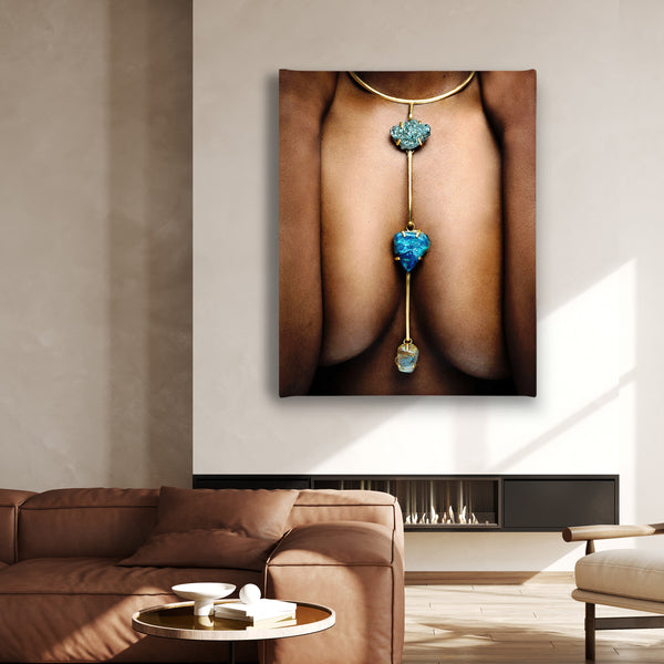 Canvas Wall Art, Blue Gems, Nude Wall Poster