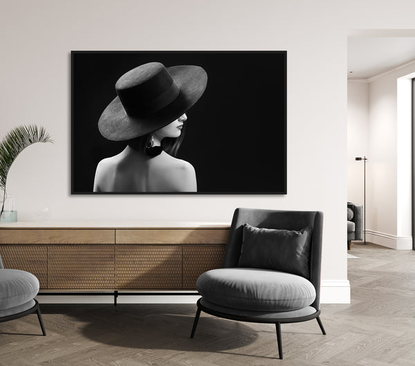 Wall Art, Woman with Hat, Nude Wall Poster