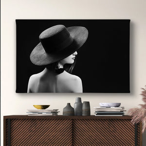 Canvas Wall Art -  Woman with Hat  Poster