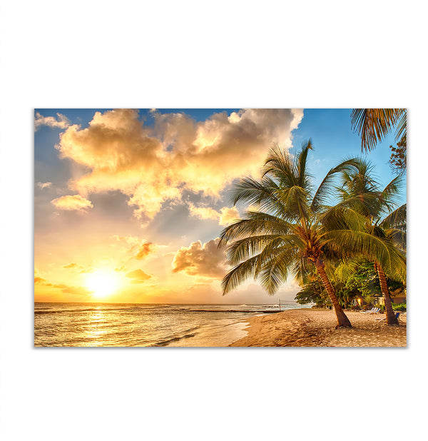 Canvas Wall Art, Palm, Sunset and Beach, Sea Wall Poster