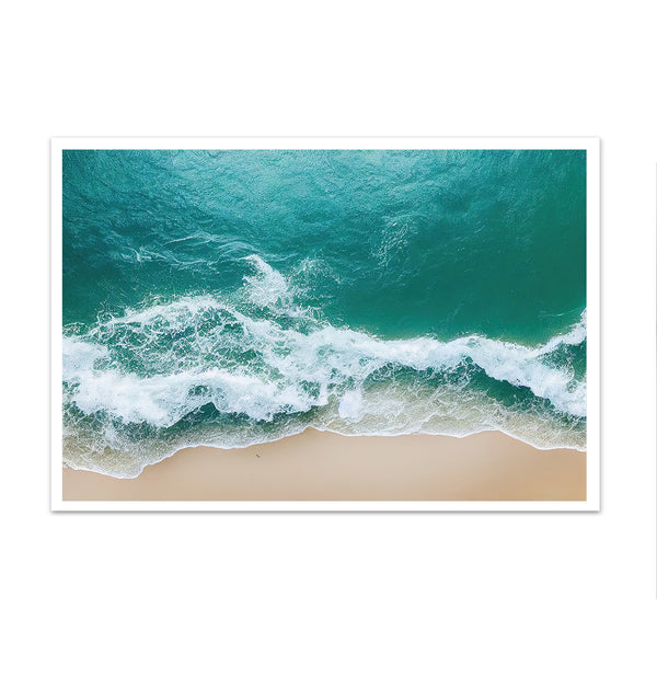 Canvas Wall Art, Turquoise Sea & Yellow Beach, Wall Poster