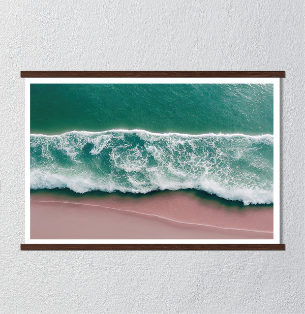 Canvas Wall Art, Turquoise Ocean & Pink Beach, Wall Poster