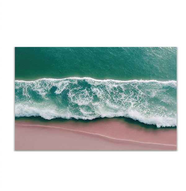 Canvas Wall Art, Turquoise Ocean & Pink Beach, Wall Poster