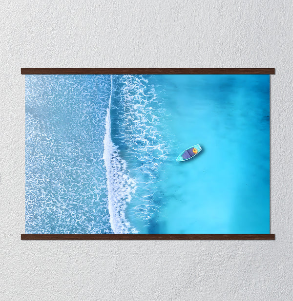 Canvas Wall Art, Blue Sea & Boat Sea, Wall Poster