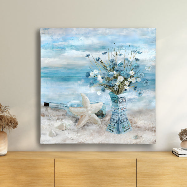 Canvas Wall Art, Sea Elements & Flowers, Nude Wall Poster