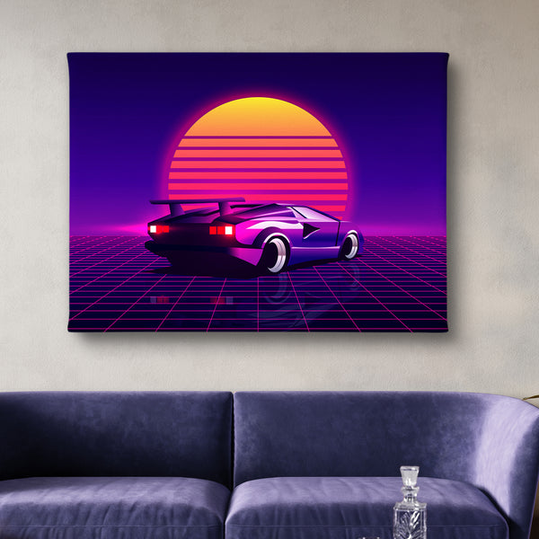 Canvas Wall Art - Retro Futuristic Car