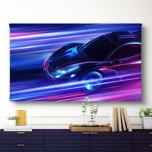 Canvas Wall Art - Neon Sport Car