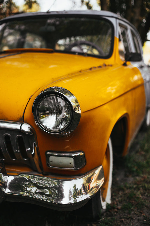 Wall Art, Yellow Old Car, Wall Poster