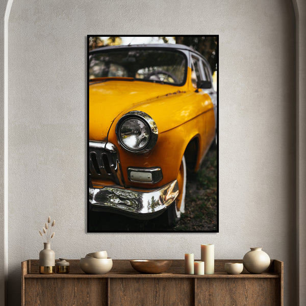 Wall Art, Yellow Old Car, Wall Poster