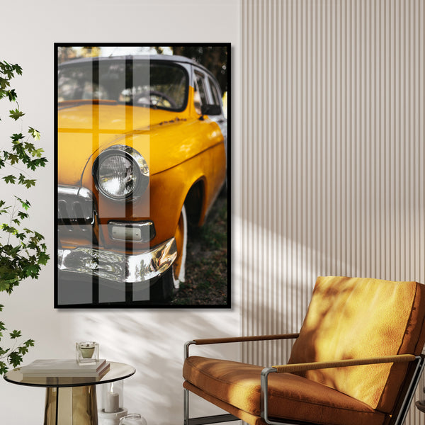 Wall Art, Yellow Old Car, Wall Poster