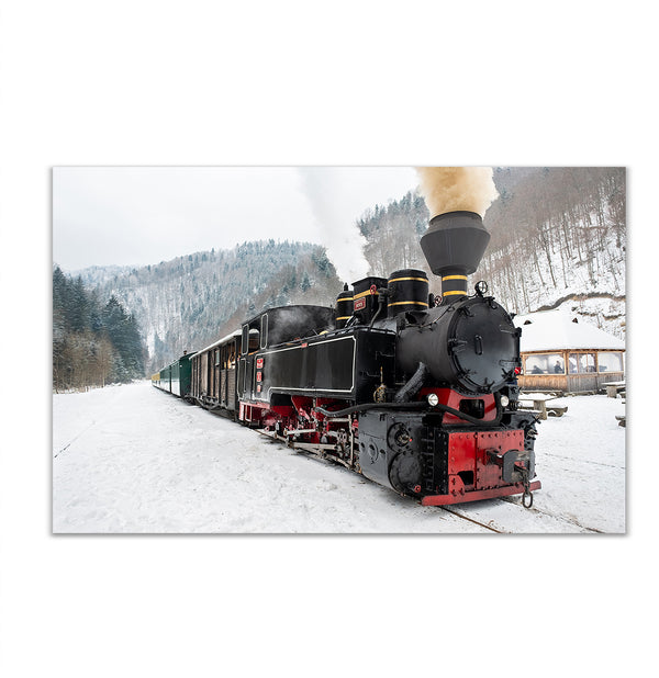 Canvas Wall Art, Retro Locomotive Train, Wall Poster