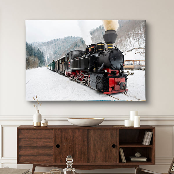 Canvas Wall Art, Retro Locomotive Train, Wall Poster