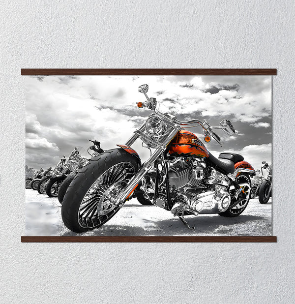 Canvas Wall Art, Retro Motorcycle, Wall Poster