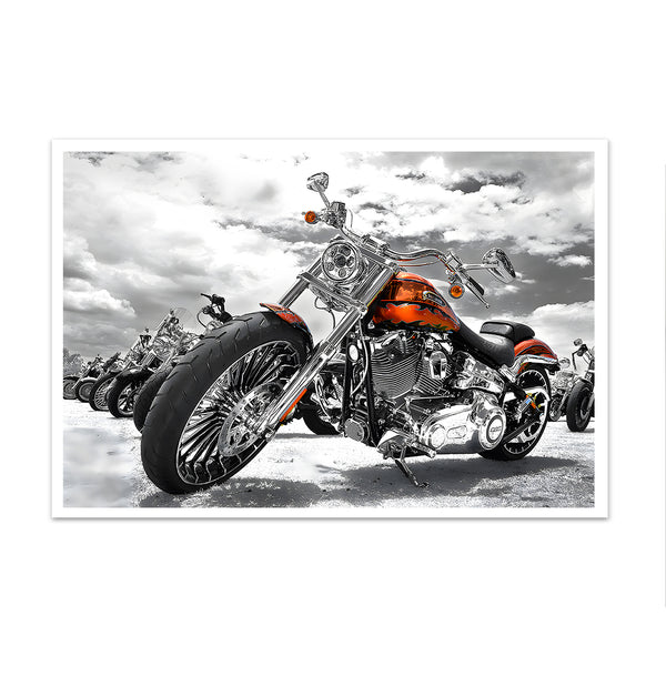 Canvas Wall Art, Retro Motorcycle, Wall Poster