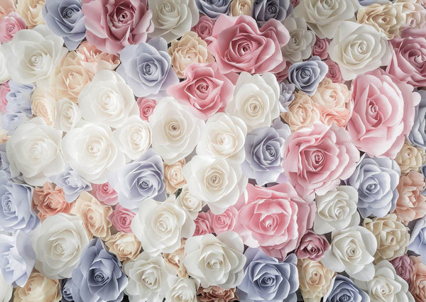 Flower Wallpaper, Non Woven, Colorful Multiflowers Wallpaper, Rose Floral Wall Mural