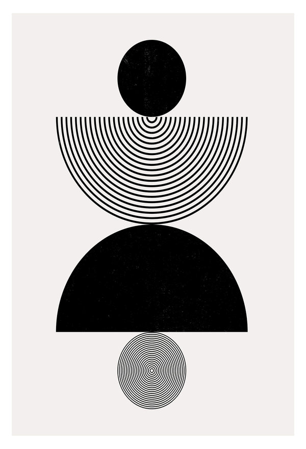 Black & White Geometry Wall Art Triptych, Set of 3 Prints