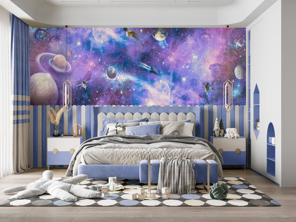 Purple Galaxy  Wall Mural