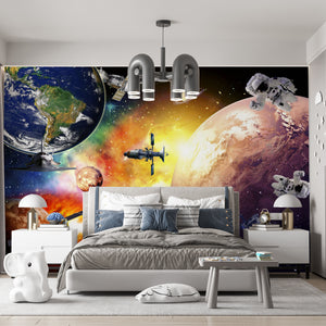 Satellites and Astronaut Wallpaper
