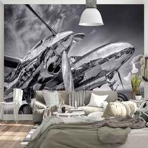 Transport Wallpaper | Vintage Airplane with Propeller Wall Mural